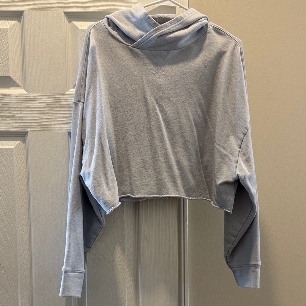 Fabletics Women's Light Blue Cropped Hoodie